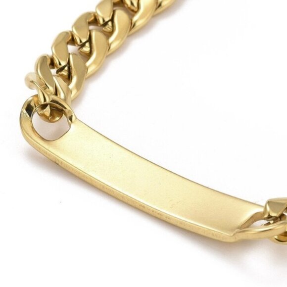 Miami Cuban Curb Link Stainless Steel ID Bracelet - Picture 4 of 4